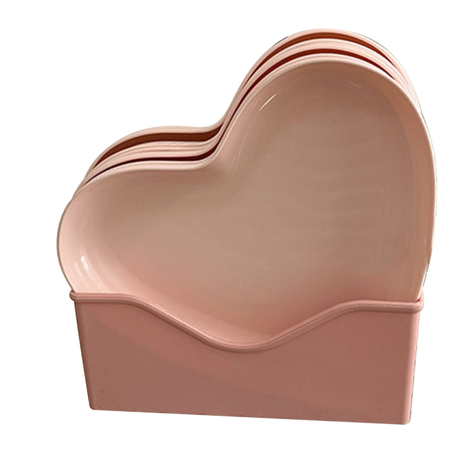 Serving Platter Heart Shape Dinner Plate Plastic Easy to Clean Versatile Kitchen Dinnerware for Party Gathering Wedding 5 Platters with Holder