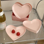Serving Platter Heart Shape Dinner Plate Plastic Easy to Clean Versatile Kitchen Dinnerware for Party Gathering Wedding 5 Platters with Holder
