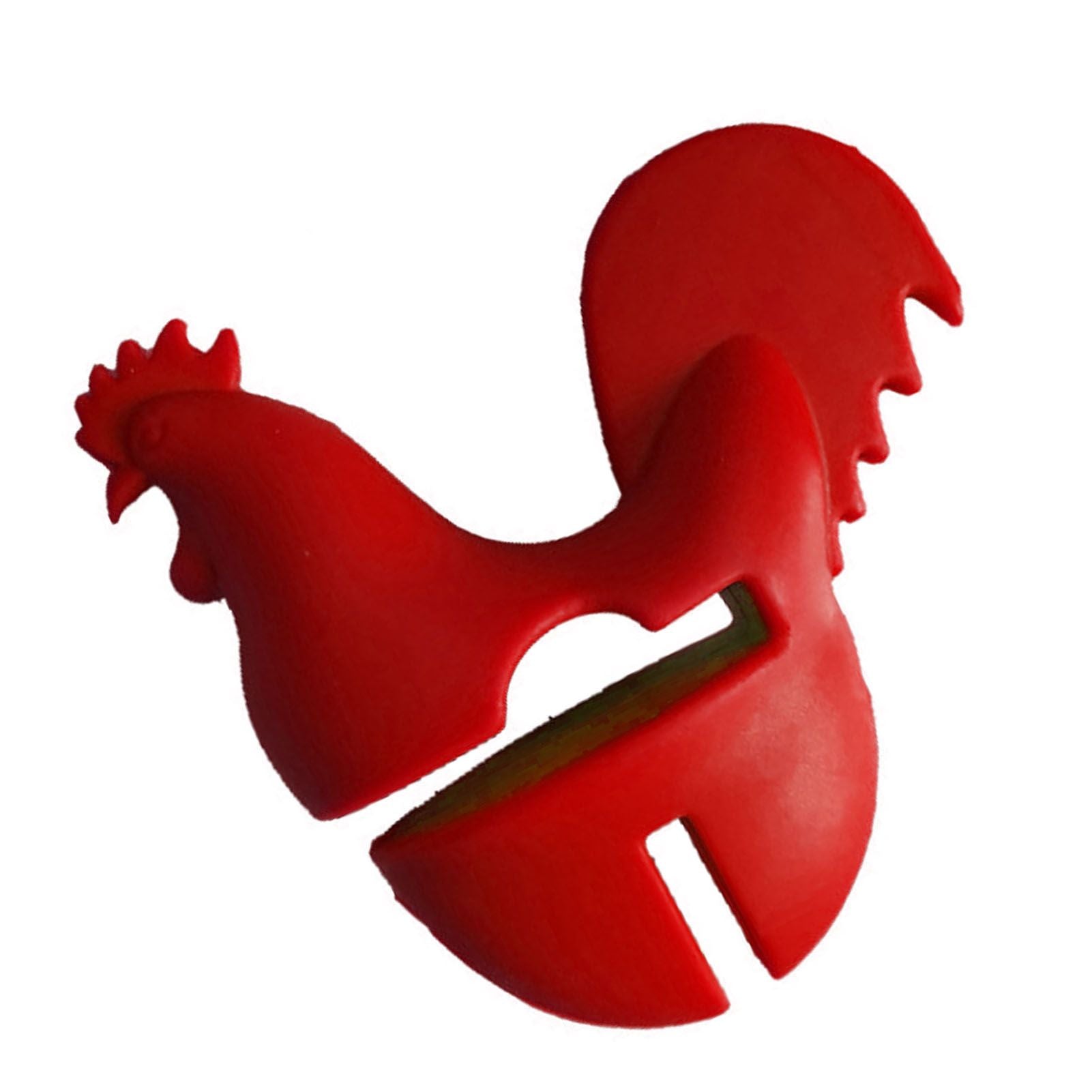 Kitchen Rooster Pot Clip Soft Elastic Silicone Rooster Kitchen Accessories Clip for Home Red