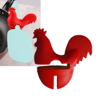 Kitchen Rooster Pot Clip Soft Elastic Silicone Rooster Kitchen Accessories Clip for Home Red