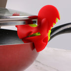 Kitchen Rooster Pot Clip Soft Elastic Silicone Rooster Kitchen Accessories Clip for Home Red