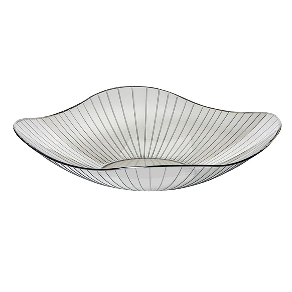 Transparent Grey Fruit Plate Large Plastic Serving Bowl Hand Made Candy Snack Bowl for Living Room Restaurant Party