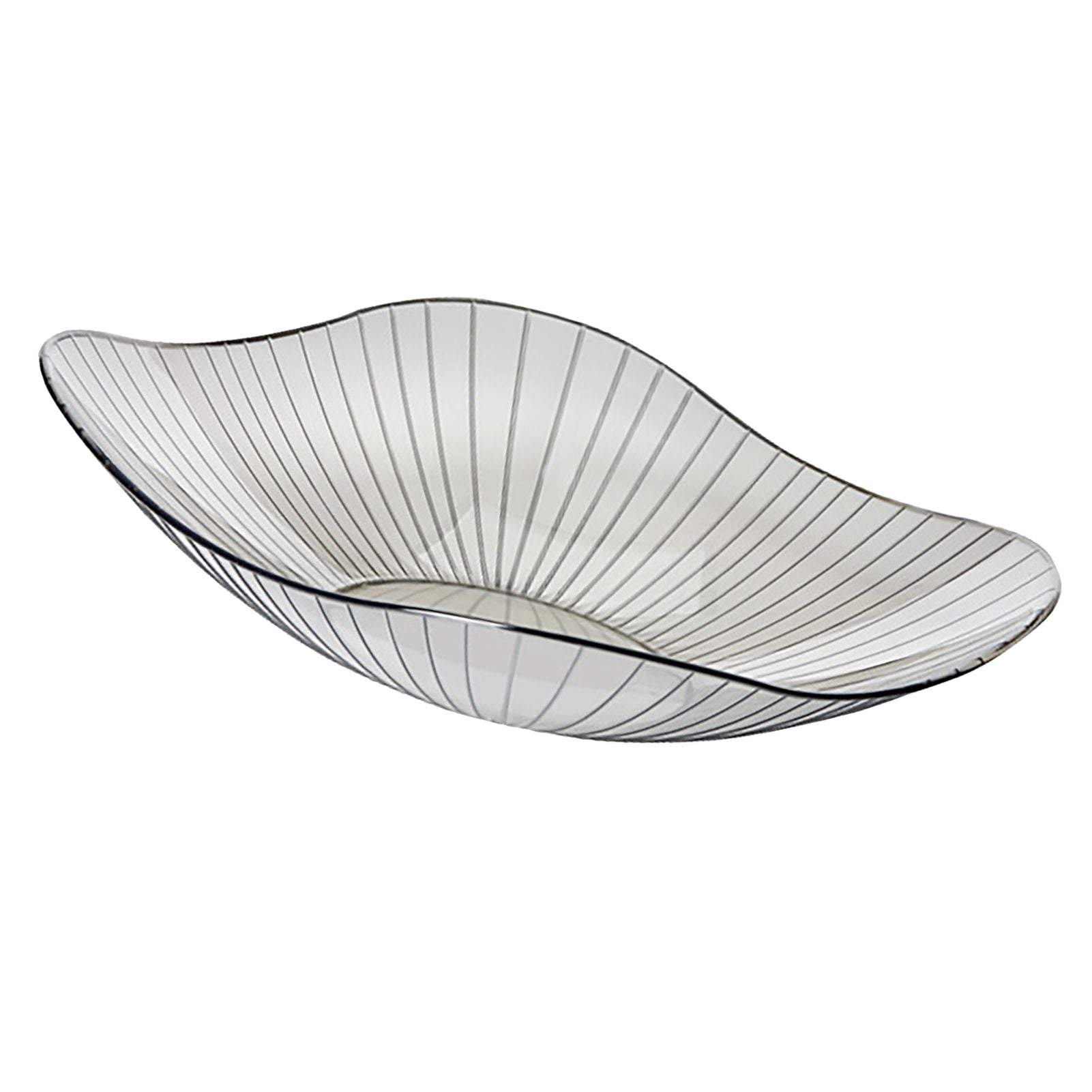 Transparent Grey Fruit Plate Large Plastic Serving Bowl Hand Made Candy Snack Bowl for Living Room Restaurant Party