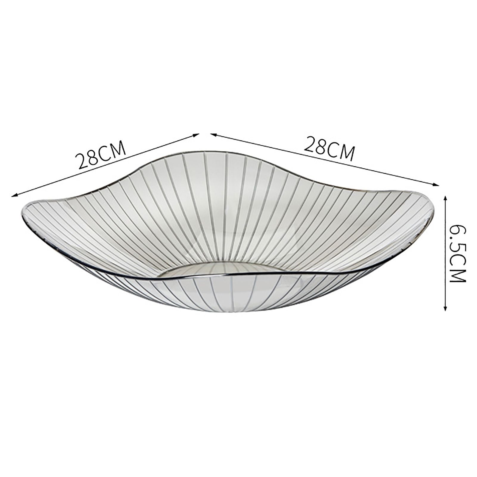 Transparent Grey Fruit Plate Large Plastic Serving Bowl Hand Made Candy Snack Bowl for Living Room Restaurant Party