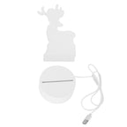 Night Lamp Three Dimensional Deer Table LED USB Night Light Bedroom Bedside Lamp for Halloween Christmas Children's Gifts