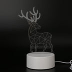 Night Lamp Three Dimensional Deer Table LED USB Night Light Bedroom Bedside Lamp for Halloween Christmas Children's Gifts