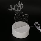 Night Lamp Three Dimensional Deer Table LED USB Night Light Bedroom Bedside Lamp for Halloween Christmas Children's Gifts