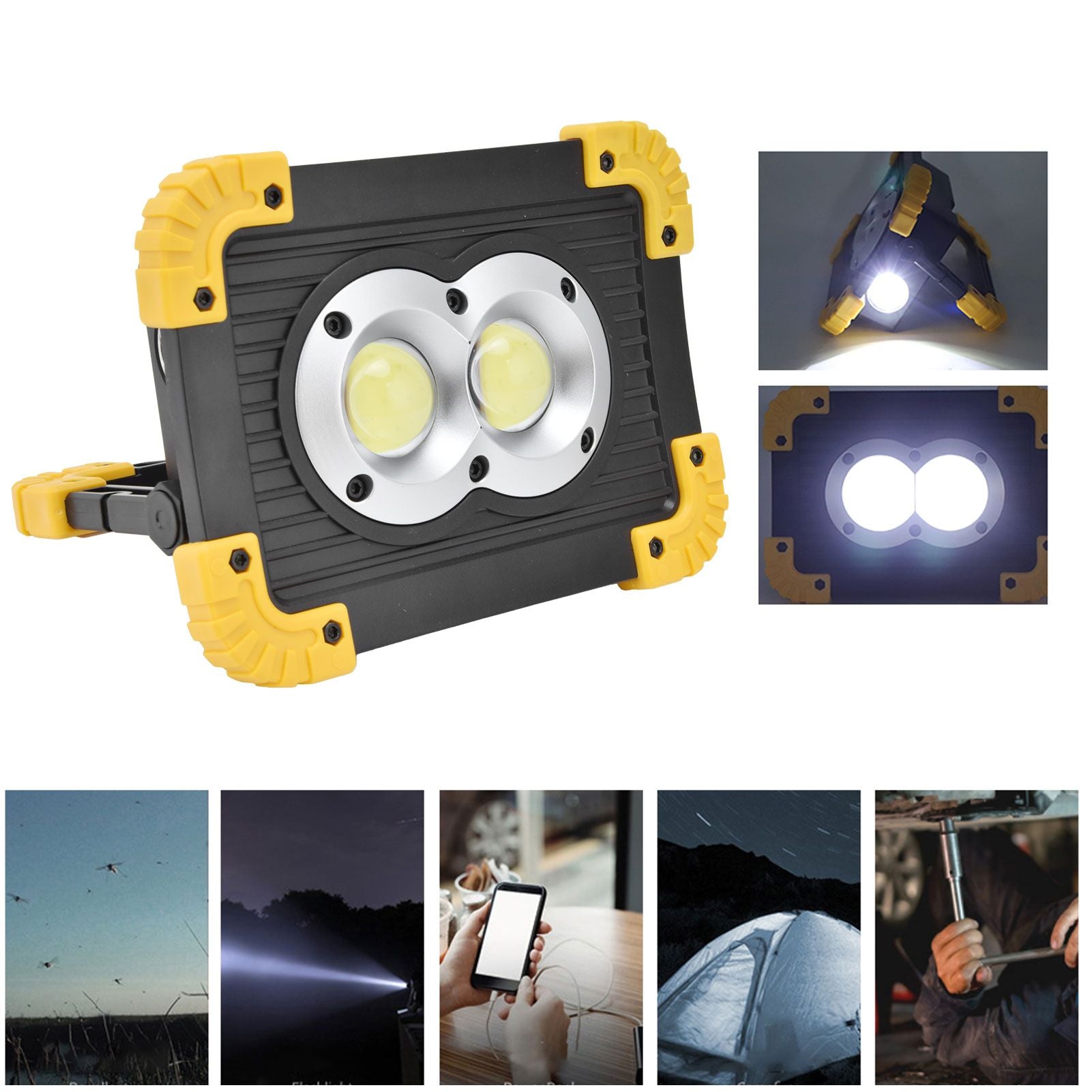 Mini Camping Light Portable Multifunctional Emergency COB Rechargeable Flood Light for Outdoor
