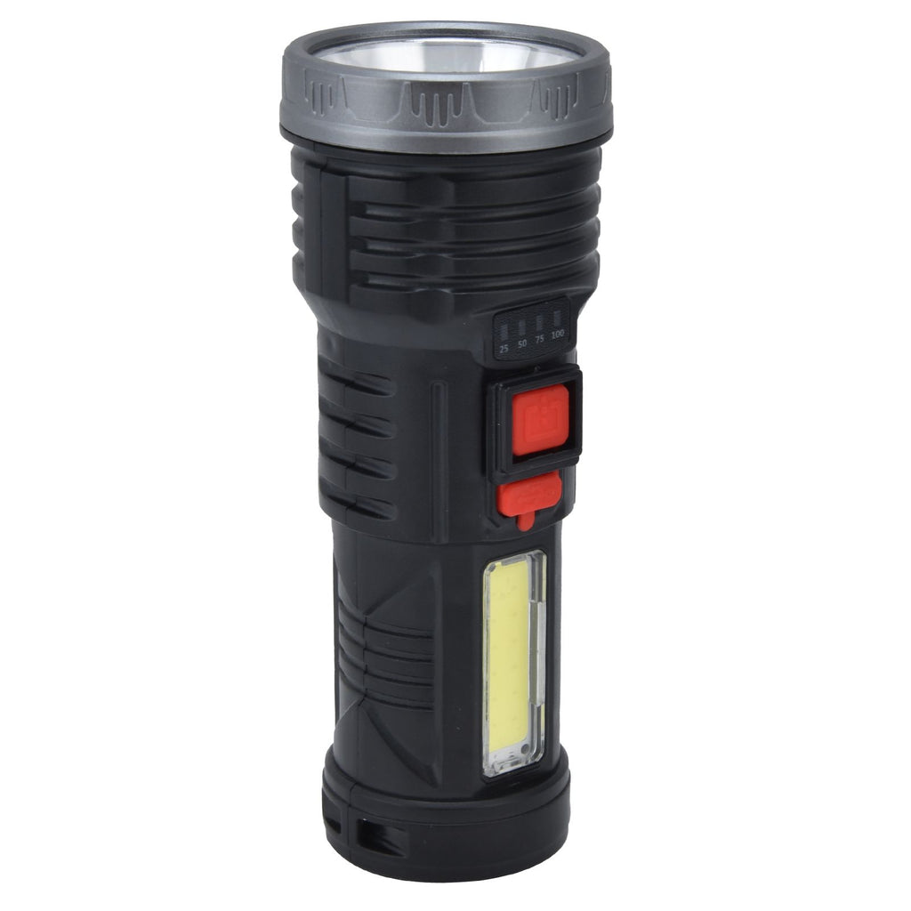 LED Flashlight with COB Sidelight USB Charging Ultra Bright Flashlight Portable Eletric Torch for Outdoor
