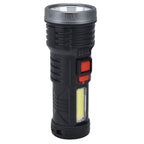 LED Flashlight with COB Sidelight USB Charging Ultra Bright Flashlight Portable Eletric Torch for Outdoor