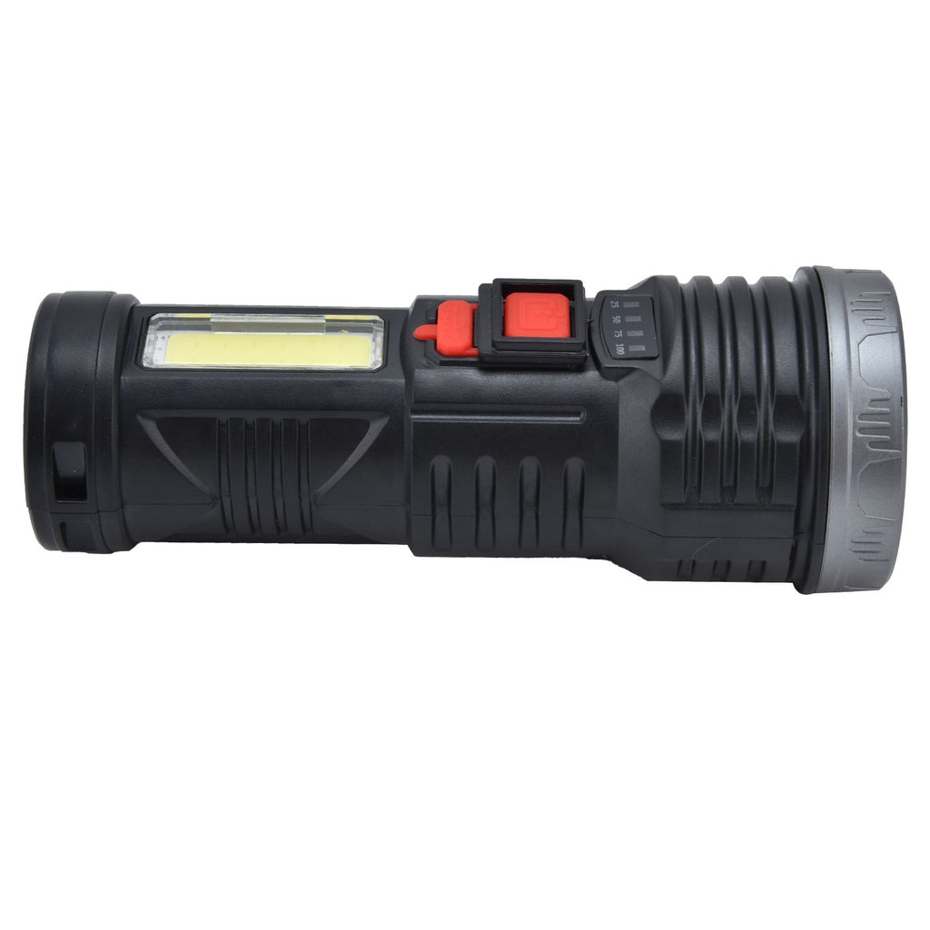 LED Flashlight with COB Sidelight USB Charging Ultra Bright Flashlight Portable Eletric Torch for Outdoor