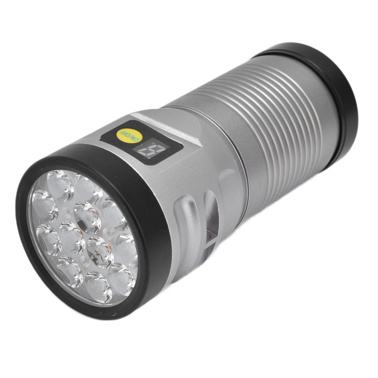 Brightest Flashlight LED 8 Modes Type C 9000mAh Waterproof Multifunctional Outdoor Light for CampingGrey