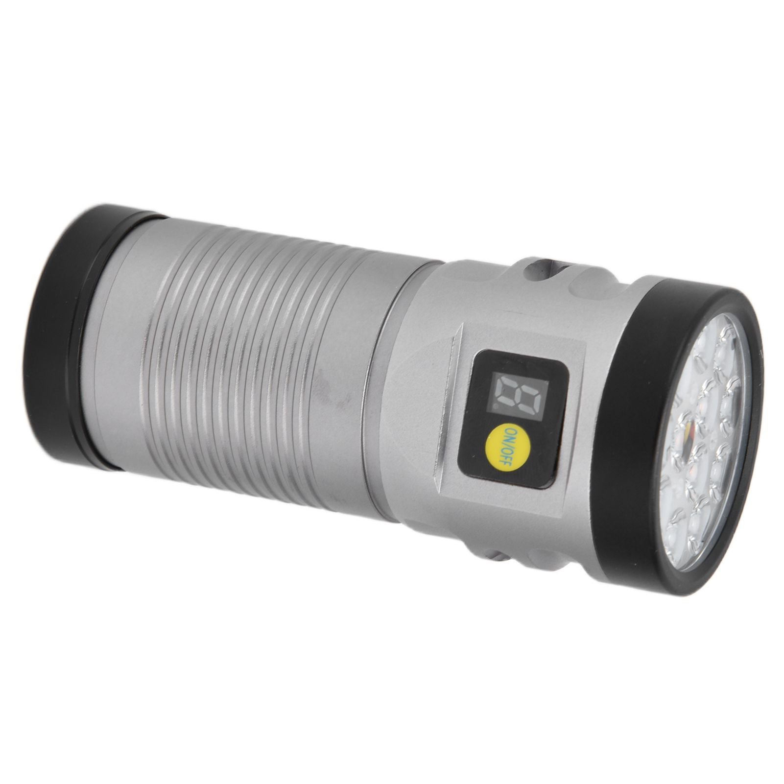Brightest Flashlight LED 8 Modes Type C 9000mAh Waterproof Multifunctional Outdoor Light for CampingGrey
