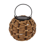 Outdoor Solar Lantern LED Waterproof Hollowed Rattan Ball Solar Hanging Light with Handle for Christmas Decorations Garden Yard Porch Lawn