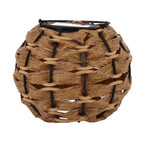 Outdoor Solar Lantern LED Waterproof Hollowed Rattan Ball Solar Hanging Light with Handle for Christmas Decorations Garden Yard Porch Lawn