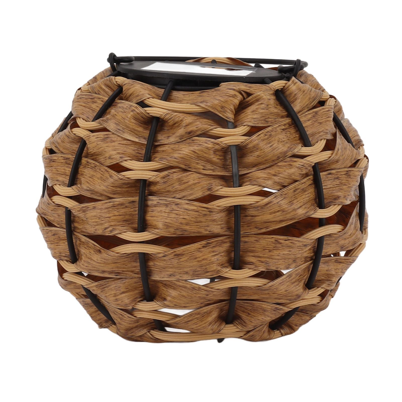 Outdoor Solar Lantern LED Waterproof Hollowed Rattan Ball Solar Hanging Light with Handle for Christmas Decorations Garden Yard Porch Lawn