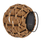 Outdoor Solar Lantern LED Waterproof Hollowed Rattan Ball Solar Hanging Light with Handle for Christmas Decorations Garden Yard Porch Lawn