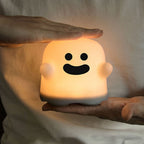 Cute Ghost Night Light Stepless Dimming USB Rechargeable Mini Kids Bedside Lamp Table Decoration for Nursery Bedroom Dorm Smile