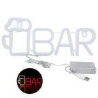 LED Neon Sign BAR Shape Design USB Or Battery Powered High Safety Widely Used Bar Neon Light for Bedroom Party Backyard Red BAR