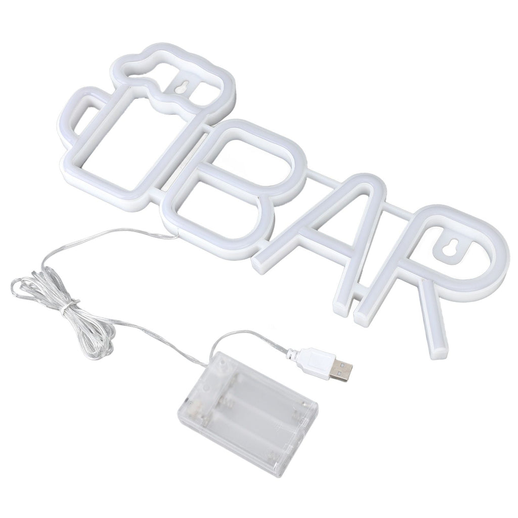 LED Neon Sign BAR Shape Design USB Or Battery Powered High Safety Widely Used Bar Neon Light for Bedroom Party Backyard Red BAR