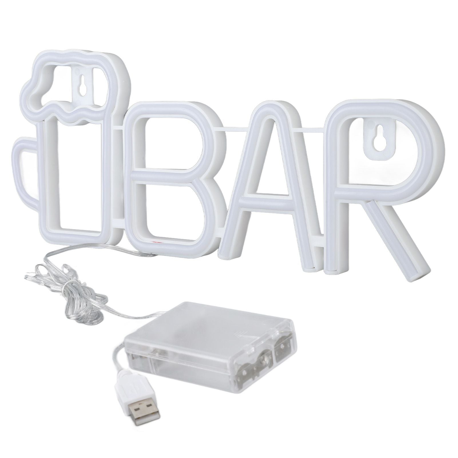 LED Neon Sign BAR Shape Design USB Or Battery Powered High Safety Widely Used Bar Neon Light for Bedroom Party Backyard Red BAR