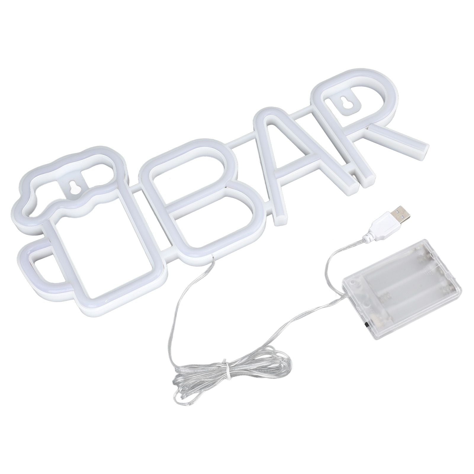 LED Neon Sign BAR Shape Design USB Or Battery Powered High Safety Widely Used Bar Neon Light for Bedroom Party Backyard Red BAR