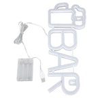 LED Neon Sign BAR Shape Design USB Or Battery Powered High Safety Widely Used Bar Neon Light for Bedroom Party Backyard Red BAR