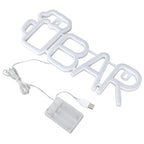 LED Neon Sign BAR Shape Design USB Or Battery Powered High Safety Widely Used Bar Neon Light for Bedroom Party Backyard Red BAR