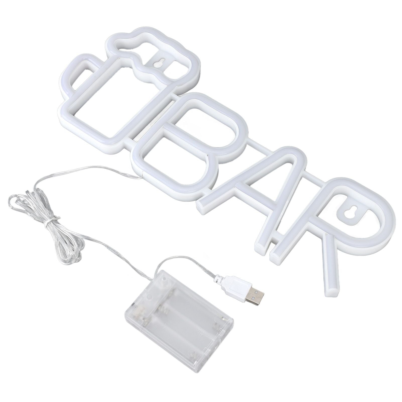 LED Neon Sign BAR Shape Design USB Or Battery Powered High Safety Widely Used Bar Neon Light for Bedroom Party Backyard Red BAR
