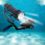 Diving Flashlight LED White Light Underwater Dive Torch IPX8 Waterproof Professional Submersible Flashlight for Deep Sea Emergency