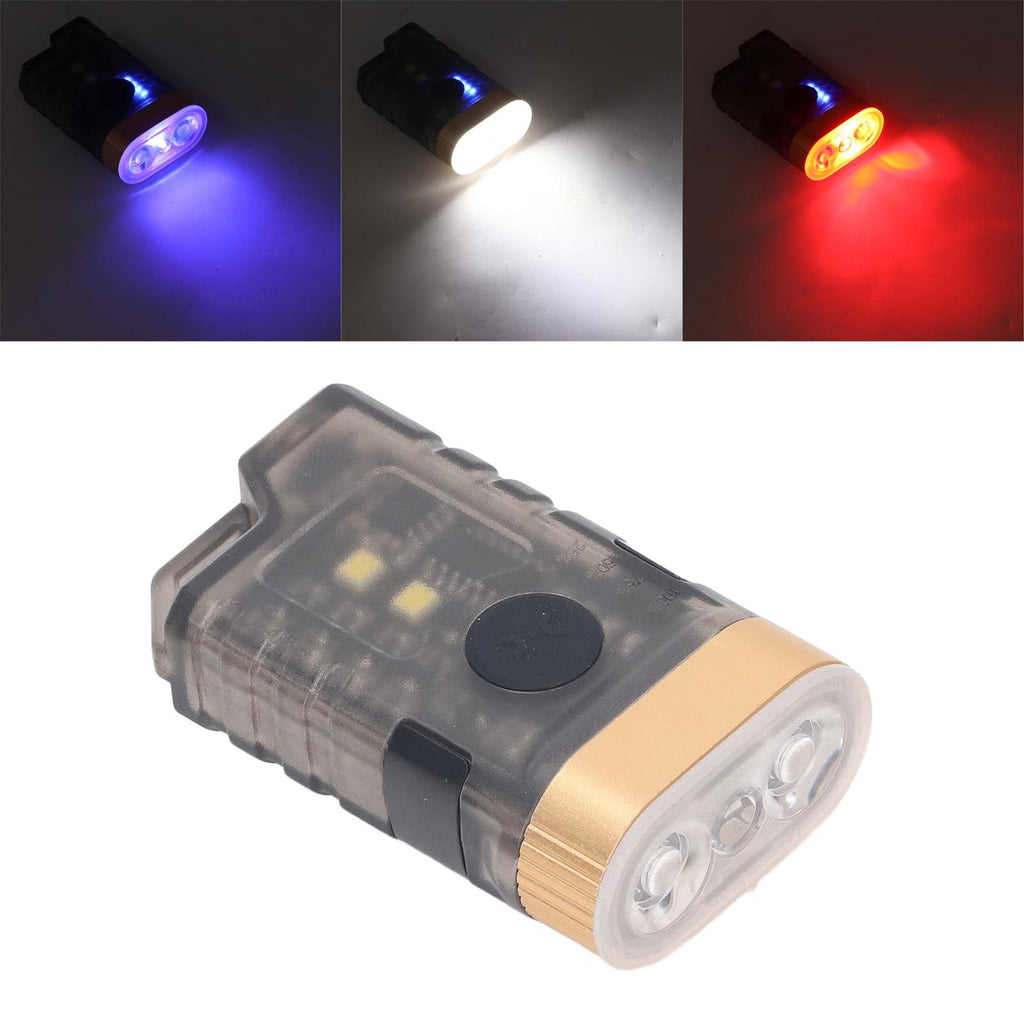 Mini LED Flashlight 1500LM Strong Magnet Base IPX5 Waterproof 500mAh Rechargeable with 365nm UV Lamp Keychain Flashlight for Outdoor Warning Detection