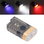 Mini LED Flashlight 1500LM Strong Magnet Base IPX5 Waterproof 500mAh Rechargeable with 365nm UV Lamp Keychain Flashlight for Outdoor Warning Detection