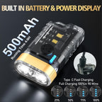 Mini LED Flashlight 1500LM Strong Magnet Base IPX5 Waterproof 500mAh Rechargeable with 365nm UV Lamp Keychain Flashlight for Outdoor Warning Detection