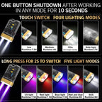 Mini LED Flashlight 1500LM Strong Magnet Base IPX5 Waterproof 500mAh Rechargeable with 365nm UV Lamp Keychain Flashlight for Outdoor Warning Detection