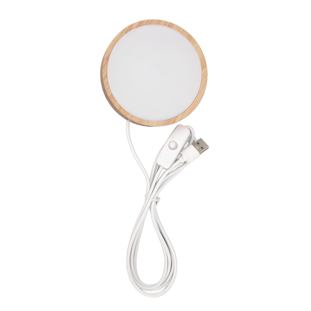LED Lights Display Base RGB Round Wooden Lighted Base Stand LED Display Stand for Acrylic Glass Resin Art Color Light
