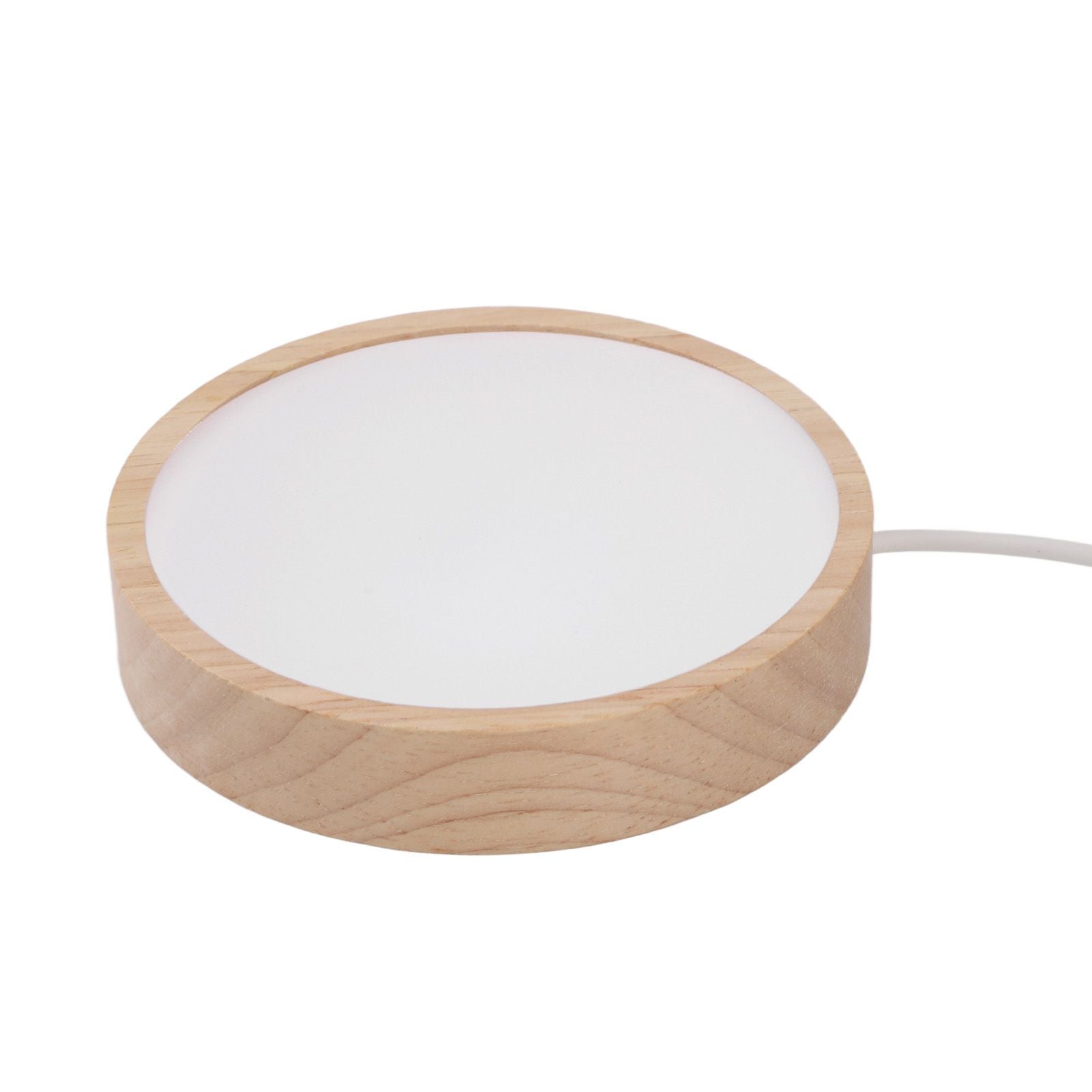 LED Lights Display Base RGB Round Wooden Lighted Base Stand LED Display Stand for Acrylic Glass Resin Art Color Light
