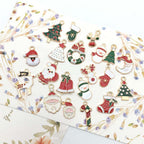 30PCS Christmas DIY Gold Plated Enamel Charm for Making Jewelry Necklaces Bracelets Earrings