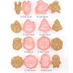 8 Pcs/Set Christmas Themed Cutters Santa Claus Christmas Tree DIY 3D Biscuits Mold Baking Mould Decorating Tools