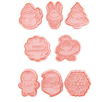8 Pcs/Set Christmas Themed Cutters Santa Claus Christmas Tree DIY 3D Biscuits Mold Baking Mould Decorating Tools