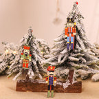 Christmas Tree Nutcracker Pendant Christmas Wood Walnut Soldier Hanging Decoration for Xmas Party Wall Fireplace Window