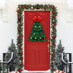 Christmas Wreath Handmade Xmas Tree Wreath Holiday Farmhouse Ornament Wreaths Decorations for Home Front Door Window