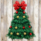 Christmas Wreath Handmade Xmas Tree Wreath Holiday Farmhouse Ornament Wreaths Decorations for Home Front Door Window