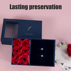 Rose Jewellery Gift Box Real Eternal Roses Handmade Rose Jewellery Storage Box for Girlfriend Wife Wedding Mother's Day