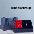 Rose Jewellery Gift Box Real Eternal Roses Handmade Rose Jewellery Storage Box for Girlfriend Wife Wedding Mother's Day