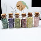 15Pcs Mini Wishing Bottles Chip Stone Set Crystal Tumbled Reiki Stones Collection Gift Home Decor
