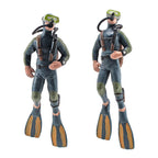 4Pcs Mini Diver Figurines Model Simulation Underwater Adventure Diver Figure Playset for Scene Layout Table Ornaments