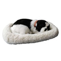 Realistic Sleeping dog Toy Breathing dog Stuffed Animal Doll with Mat Plush Toys for Children Home Ornament