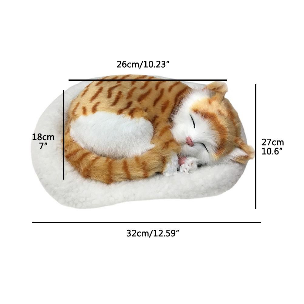 Realistic Sleeping dog Toy Breathing dog Stuffed Animal Doll with Mat Plush Toys for Children Home Ornament