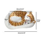 Realistic Sleeping Dog Toy Breathing Dog Stuffed Animal Doll with Mat Plush Toys for Children Home Ornament
