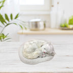 Realistic Sleeping Cat Toy Breathing Cat Stuffed Animal Doll with Mat Plush Toys for Children Home Ornament